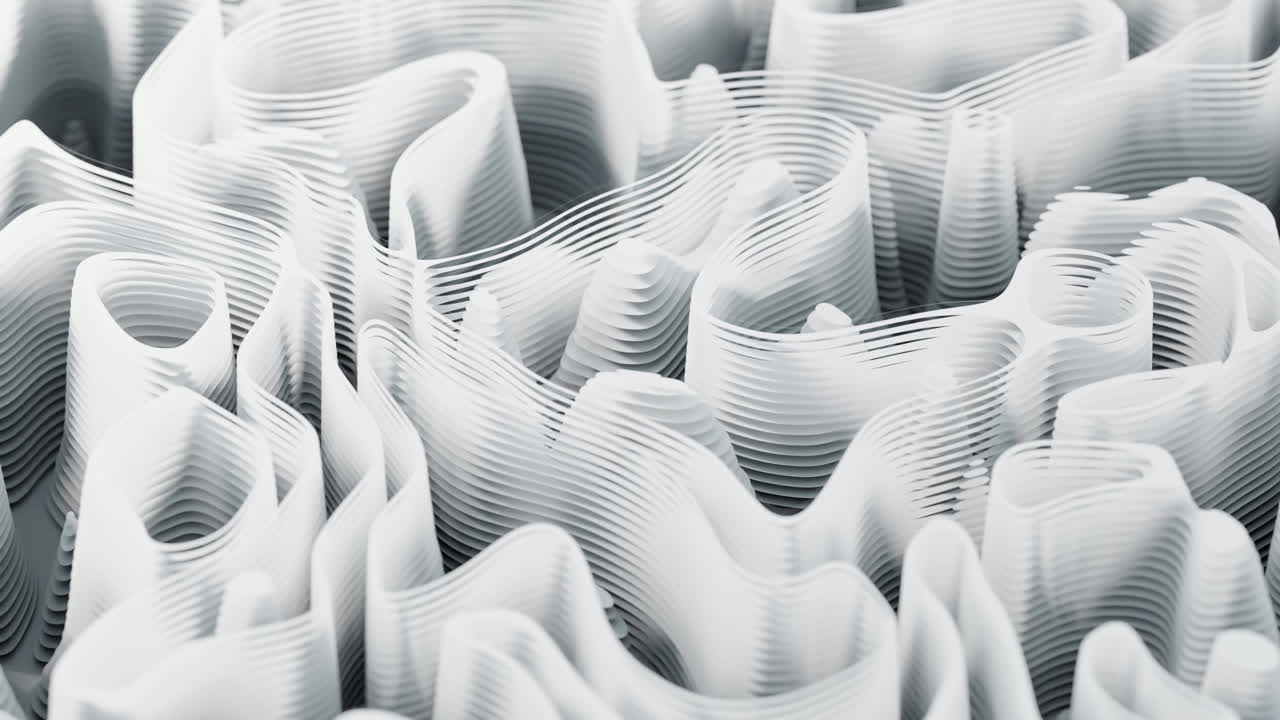 Wave pattern paper cut background, 3d rendering.