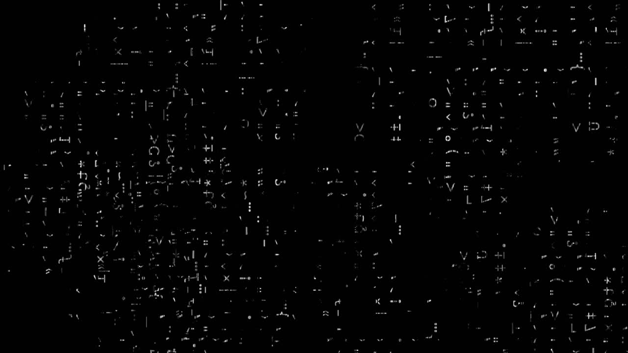 Abstract Digital Data Stream of Alphanumeric Characters and Symbols