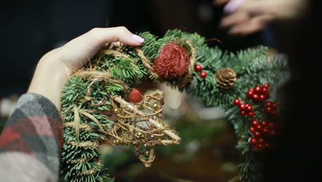 hand made christmas tree decorations. christmas wreath decoration by hand made
