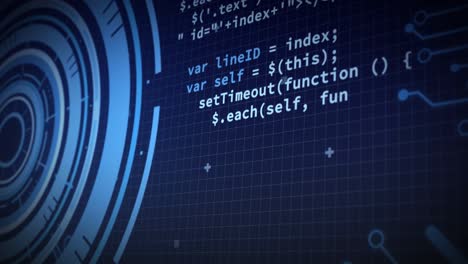 animation of scope scanning, processor elements and data processing on grid