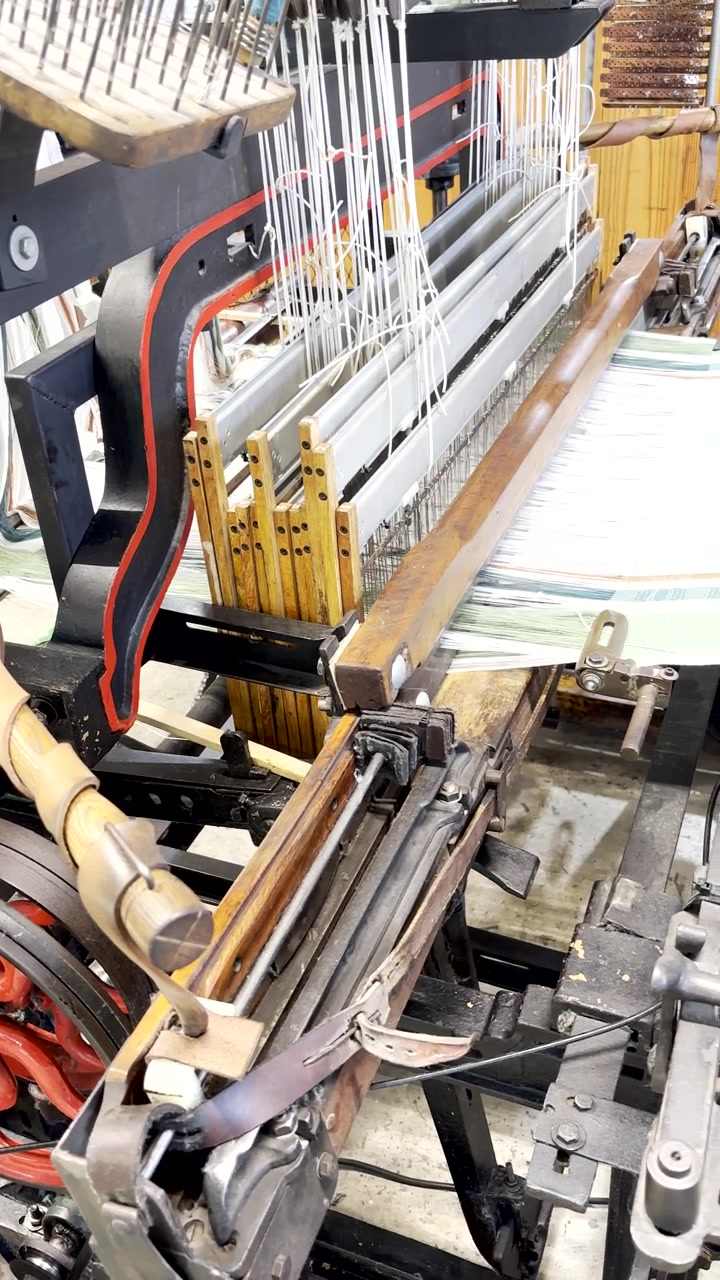 Traditional old school weaving loom used to weave cloth and tapestry. Vertical