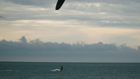 extreme kitesurfing at sunset