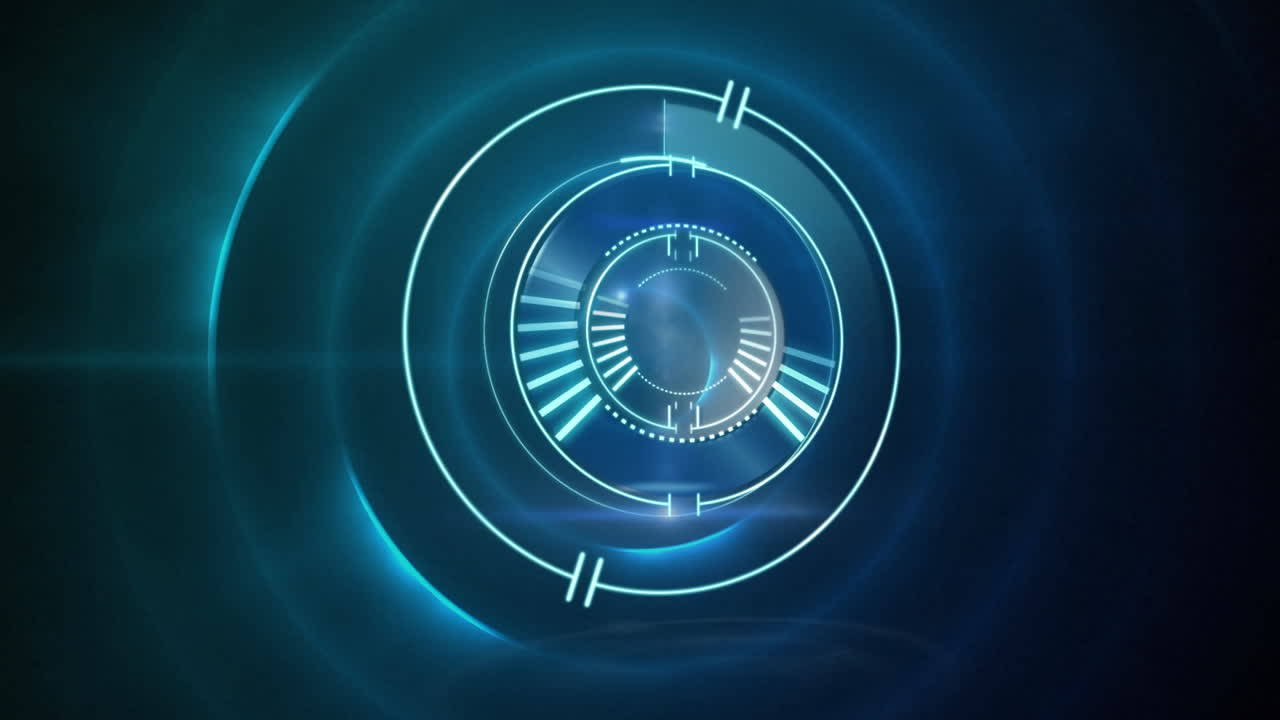 Animation of scope scanning over blue circles