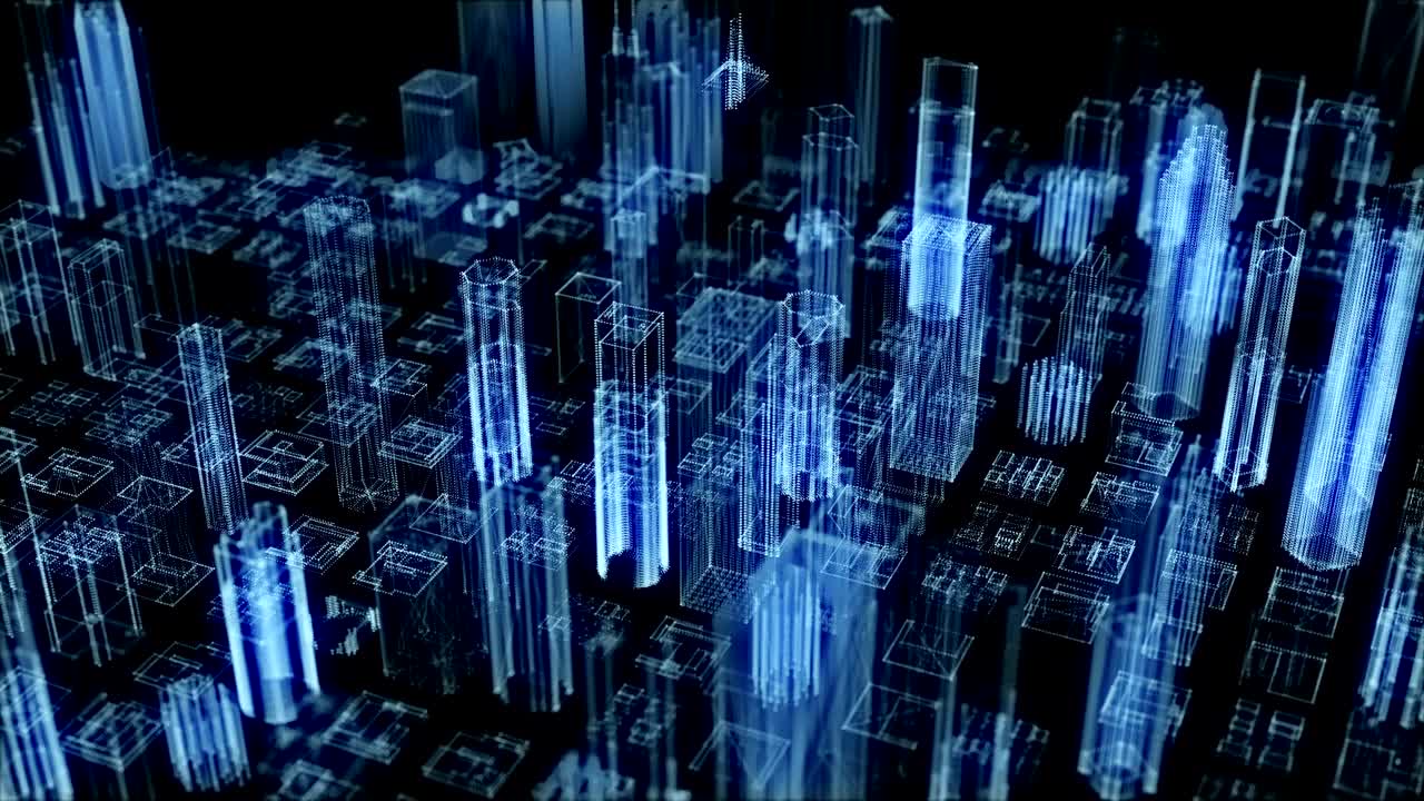 Seamlessly looping city structure. | Premium Stock Video Footage