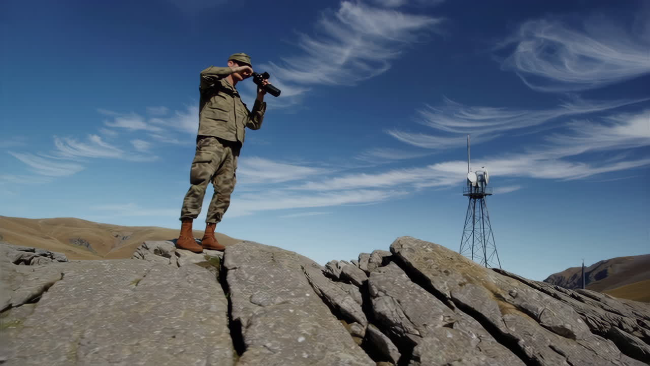 Military Observation Post in Rocky Terrain