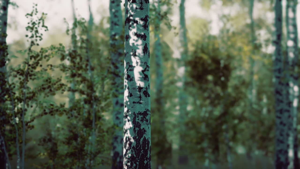 숲 속 의 버드나무 의 근접 사진