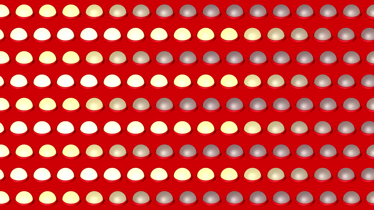 Sfondo isometrico astratto con luci, lampadine e movimento di onde orizzontali lampeggianti.
