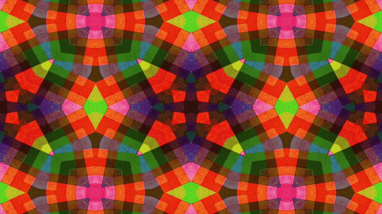 Sfondo VJ Loops caleidoscopico. Motivo caleidoscopico psichedelico astratto