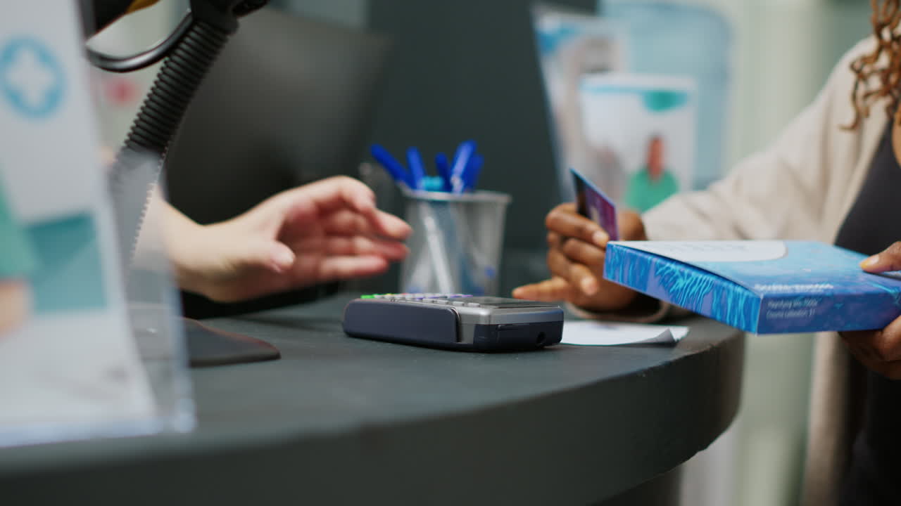 Paying with credit card at pharmacy