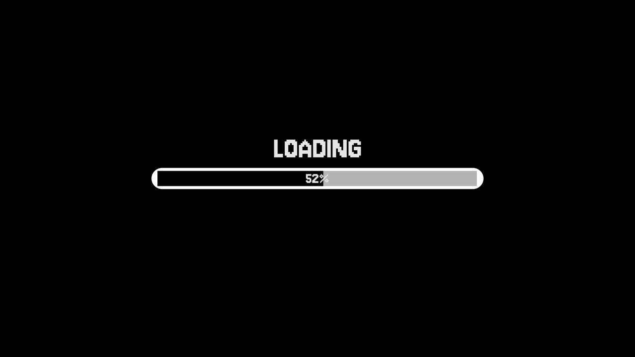 Pixelated Loading Progress Bar Animation Completing