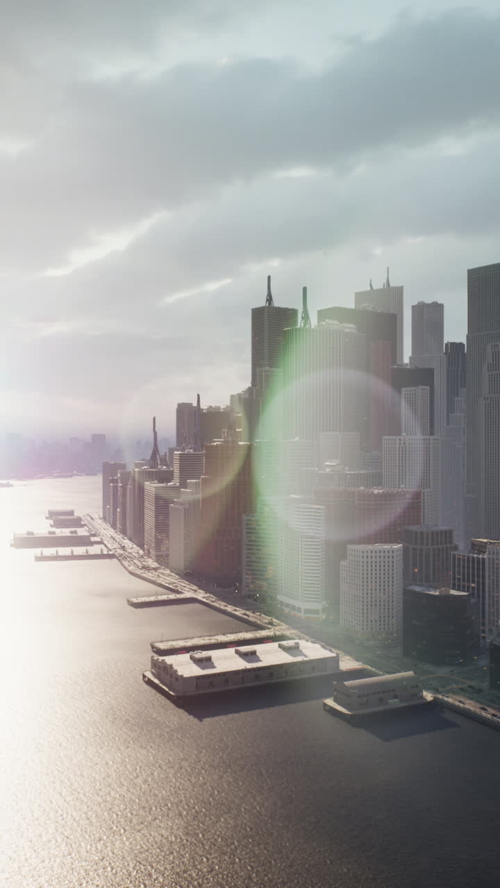 Aerial View of a City Skyline