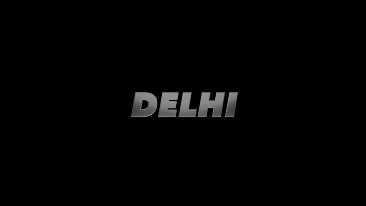 City of Delhi, India, 3D graphic title brushed steel look, fill and alpha channel