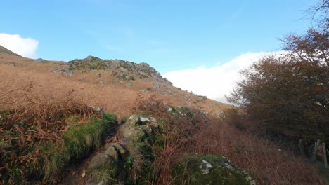 Senderismo-En-Irlanda-Sendero-A-La-Montaña-Montañas-Comeragh-Waterford-Irlanda-En-Una-Fría-Mañana-De-Invierno