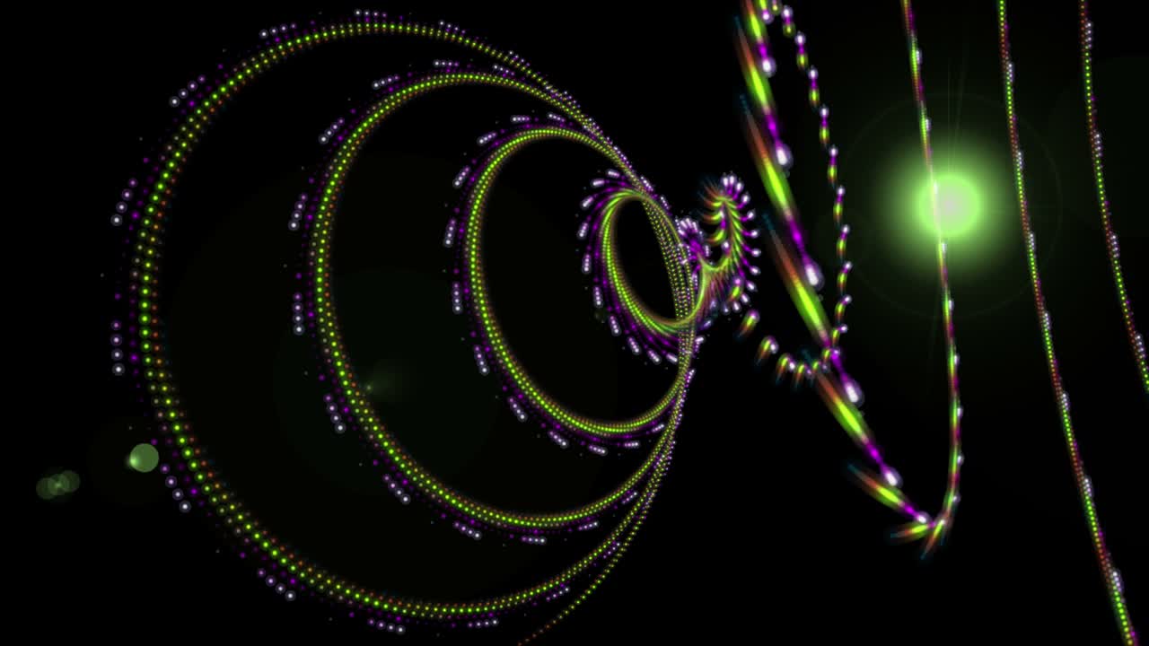 Futuristic animation with particle stripe object in slow motion, 4096x2304 loop 4K