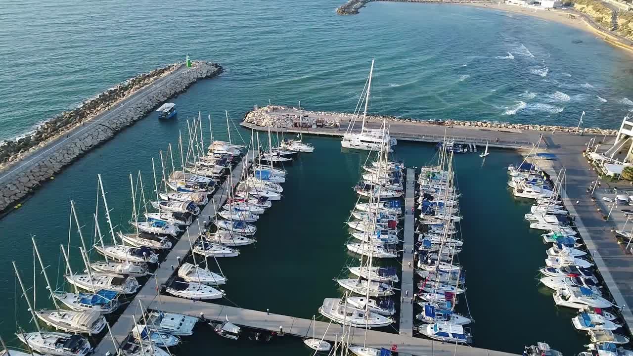 Aerial View of a Marina