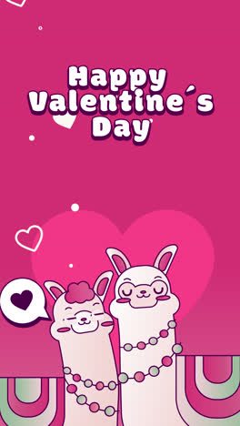 happy valentine's day llama card