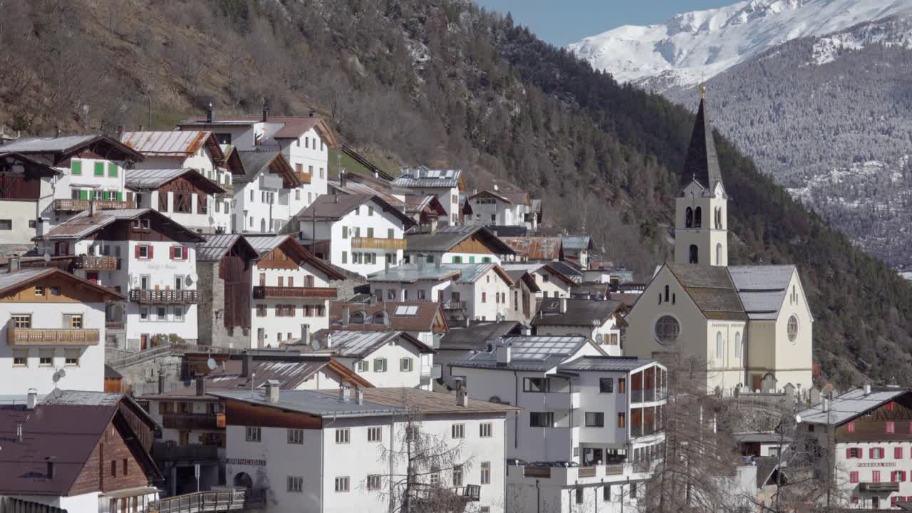 Village nestled in the mountains