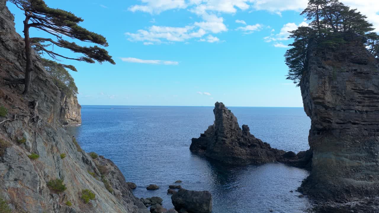 Tōhokun rantaviiva, Iwaten prefektuuri, Japani, ilmakuva