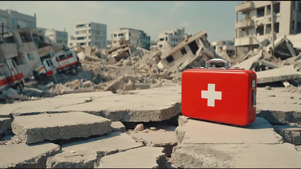 Kit di pronto soccorso in una zona disastrata