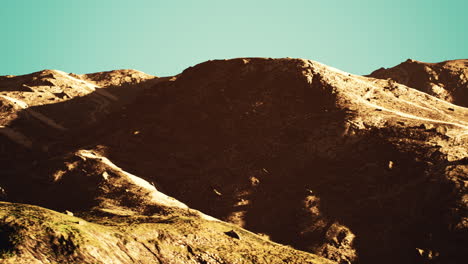 winter mountain landscape at sunset