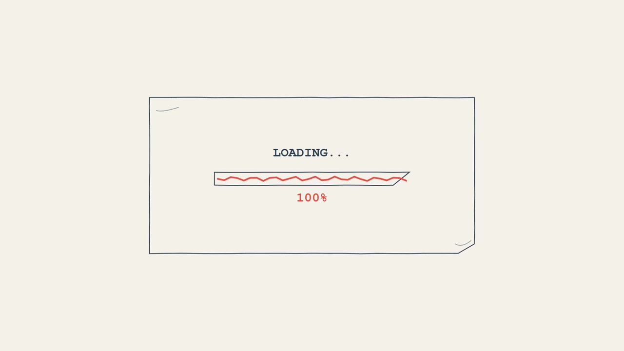 Hand-Drawn Loading Bar Animation Progressing to Completion