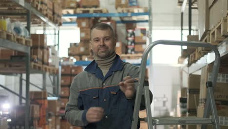 portrait of container storage warehouse employee