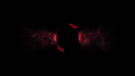 abstract technology red sphere background made of animated lines and dots, particles. blend mode