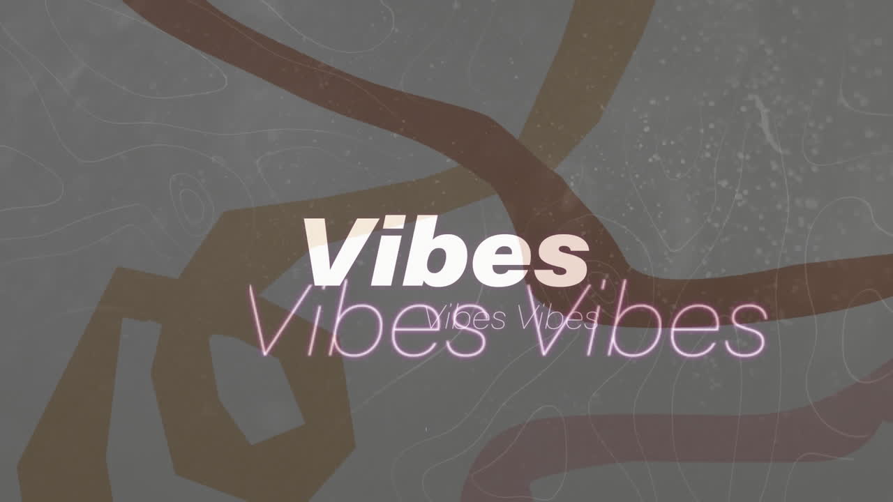 animación de vibraciones de texto en un fondo colorido