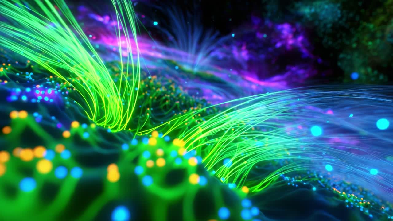 A Stunning Visual Journey Through Colorful Digital Landscapes: Exploring the Intricate Patterns and Vivid Colors of a Hypothetical Cosmic Environment Enhanced by Artistic Light Trails