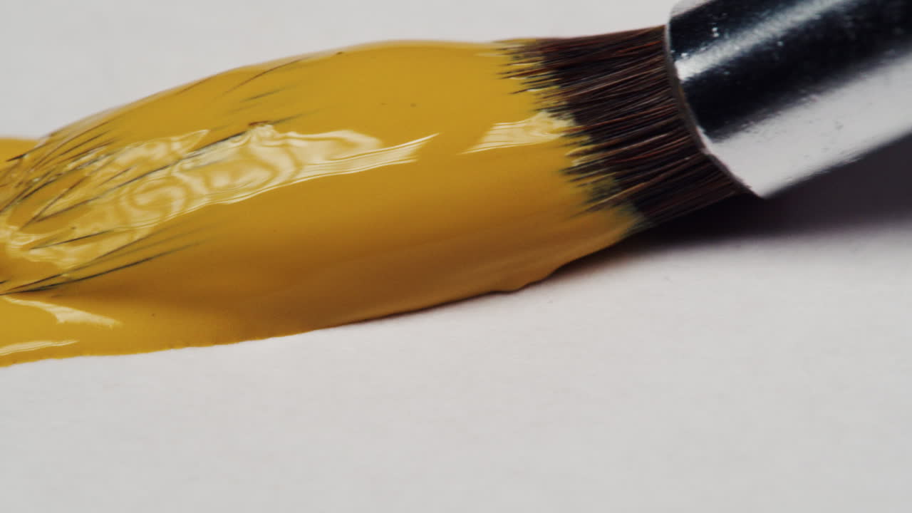 Yellow paint brush stroke