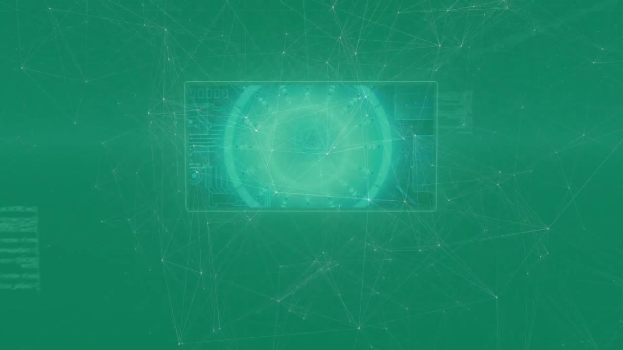 animación de la red de conexiones sobre fondo verde