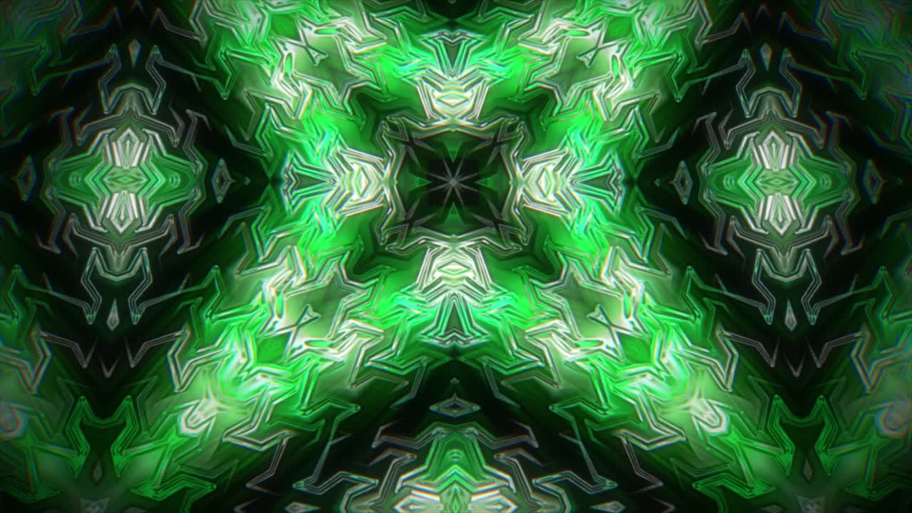 abstracto patrón de caleidoscopio verde brillante