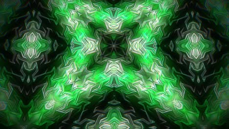 abstract glowing green kaleidoscope pattern