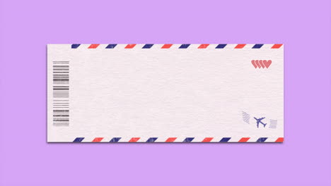 billete con avion y corazones