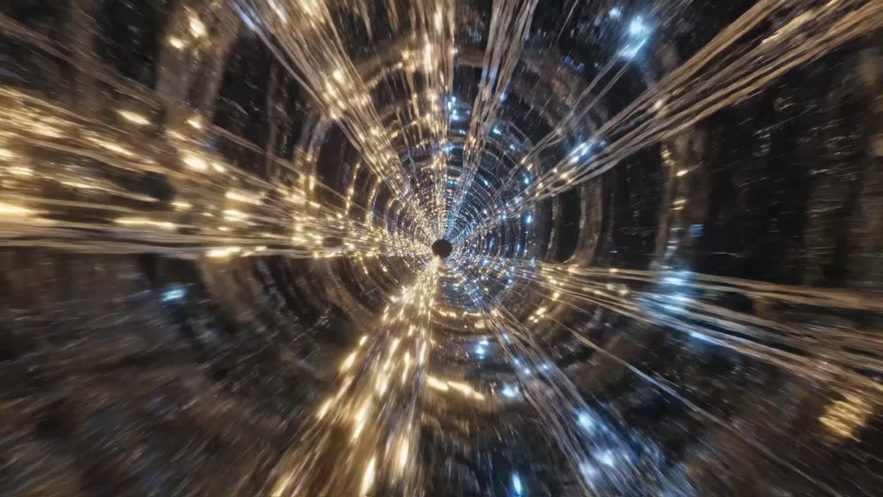 Abstract Tunnel with Lights