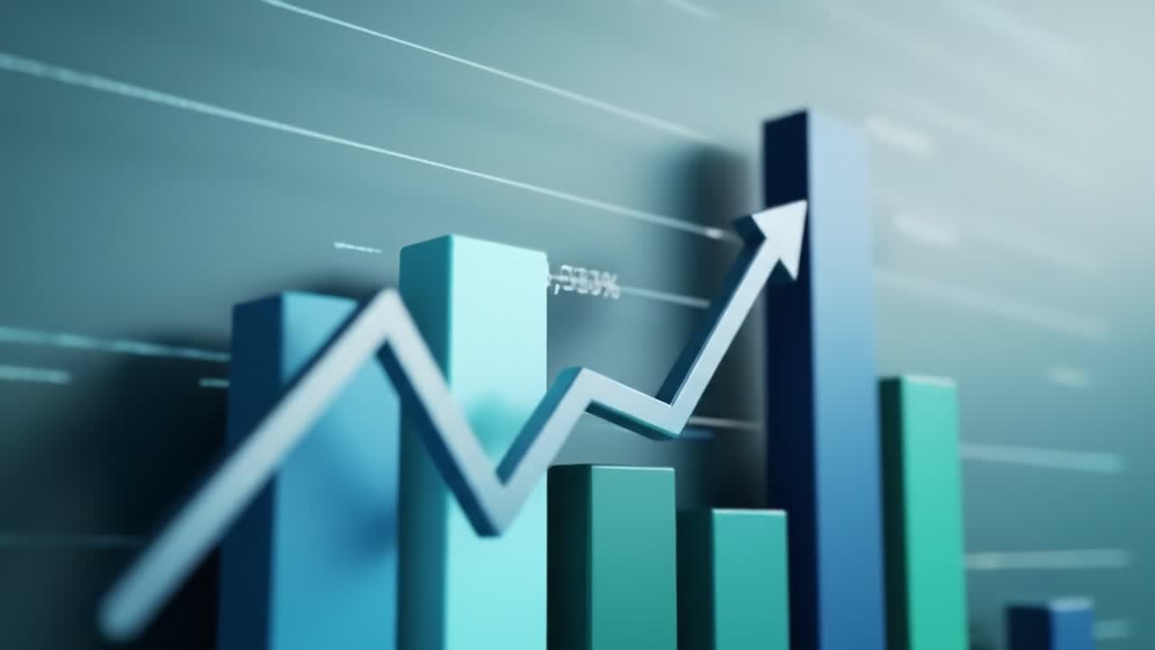 This visual displays a dynamic representation of market data, illustrating the impressive rise in technology investments.