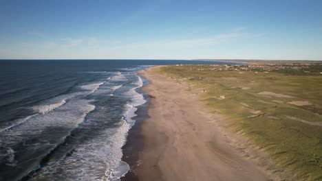 klitmoller smooth waves on magical sandy beach, fabulous blue water, denmark, europe