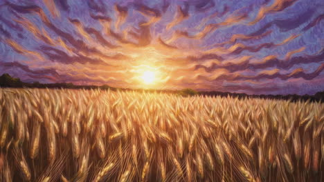 golden wheat field at sunset