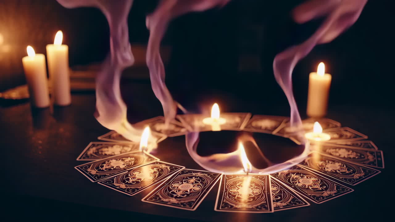 Tarot Cards with Burning Candles