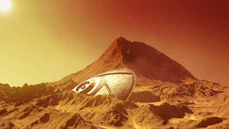 un ovni alienígena se estrelló en la superficie del planeta marte.