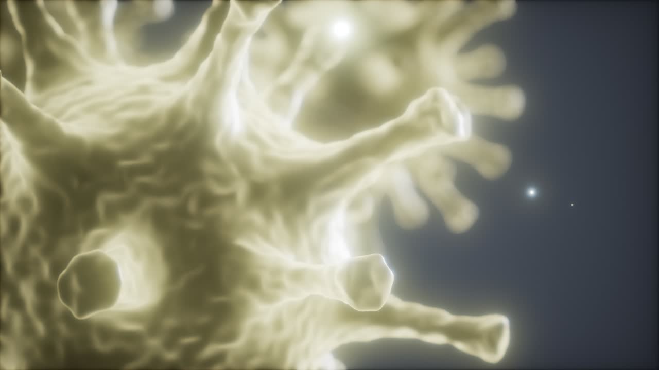 bacterias virus o gérmenes células de microorganismos bajo microscopio con profundidad