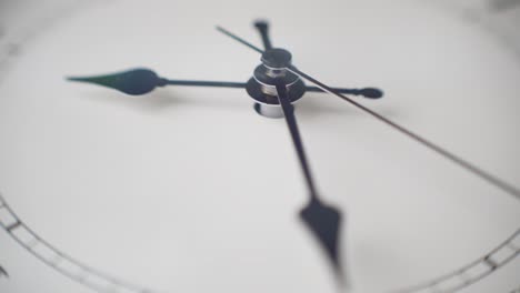 lapso de tiempo de un reloj de pared que se mueve rápidamente en el tiempo. reloj de parede con números romanos con fondo blanco
