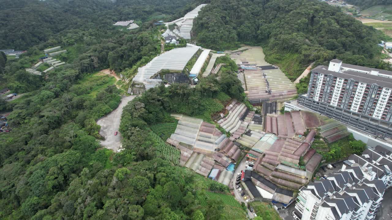 vista general del paisaje del distrito de brinchang dentro del área de cameron highlands de malasia