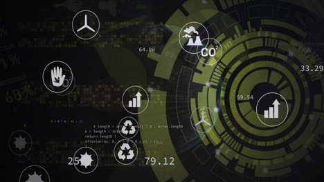 Animation-of-scope-scanning-over-data-processing-and-ecology-icons