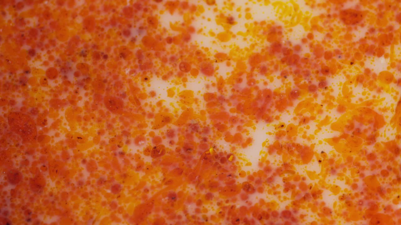 Laksa Kuah Putih With White Curry Laksa Oily Soup. Close-up Shot