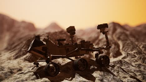 el rover curiosity de marte explora la superficie del planeta rojo