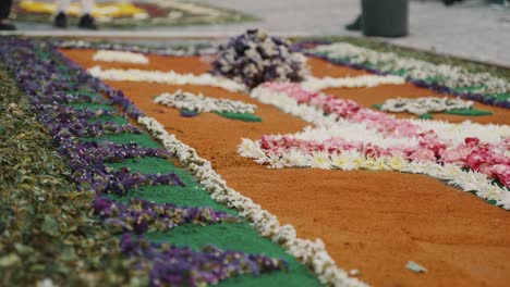 Carpets-decoration-on-the-streets-in-Antigua-Guatemala-during-Semana-Santa,-Easter