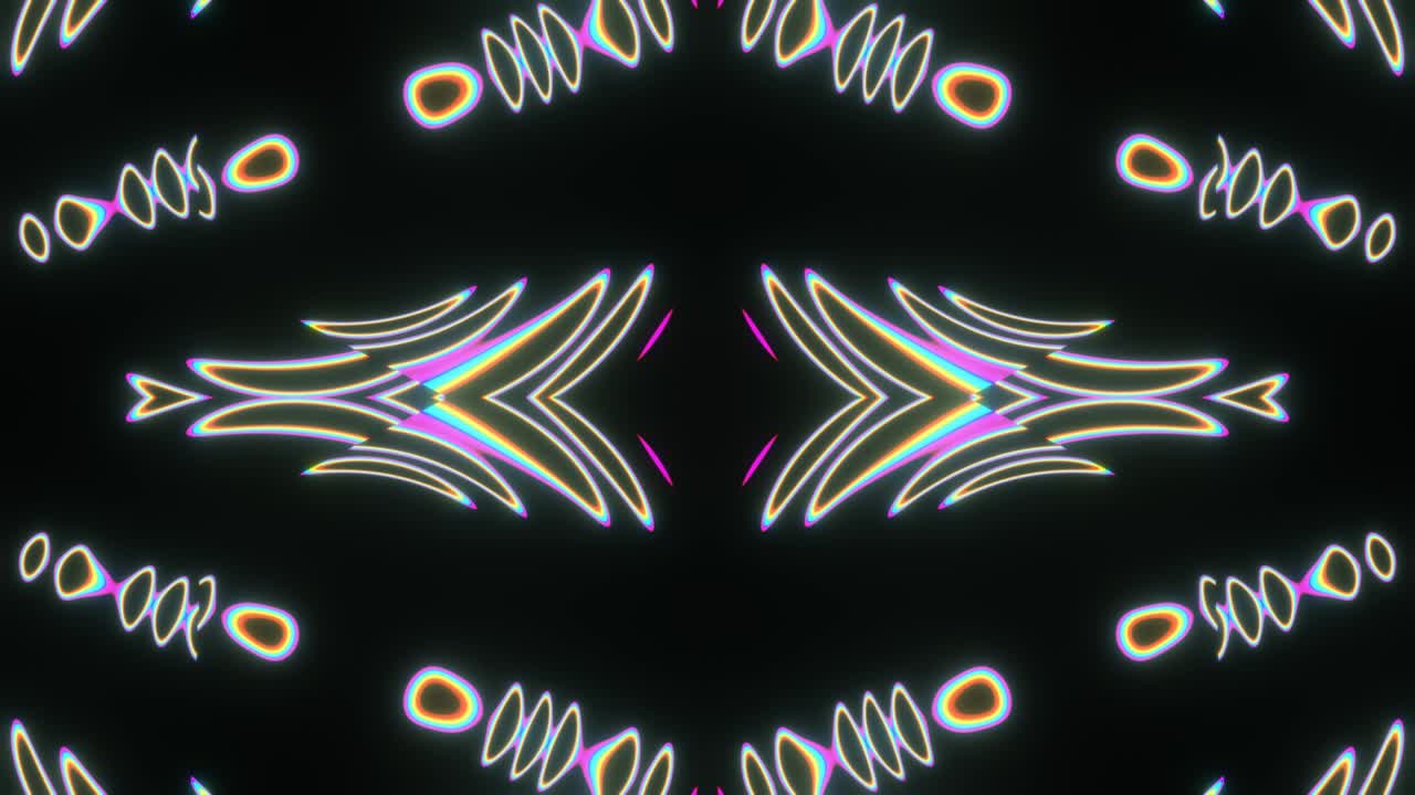 brillos brillantes multicolores de mosaico sobre un fondo negro