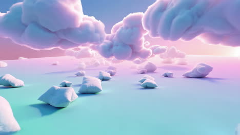 pillows in a pastel cloudscape