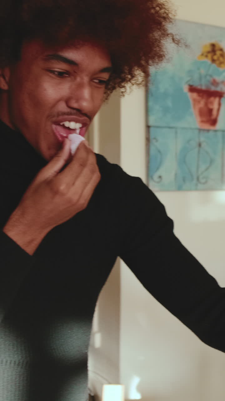 People eating indoors